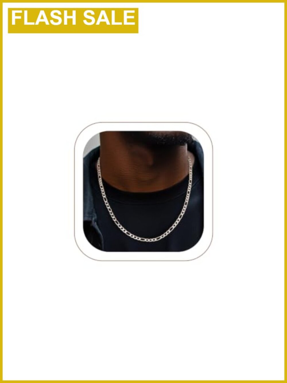 Stainless Steel Figaro Chain Necklace Men Women Lobster Clasp
